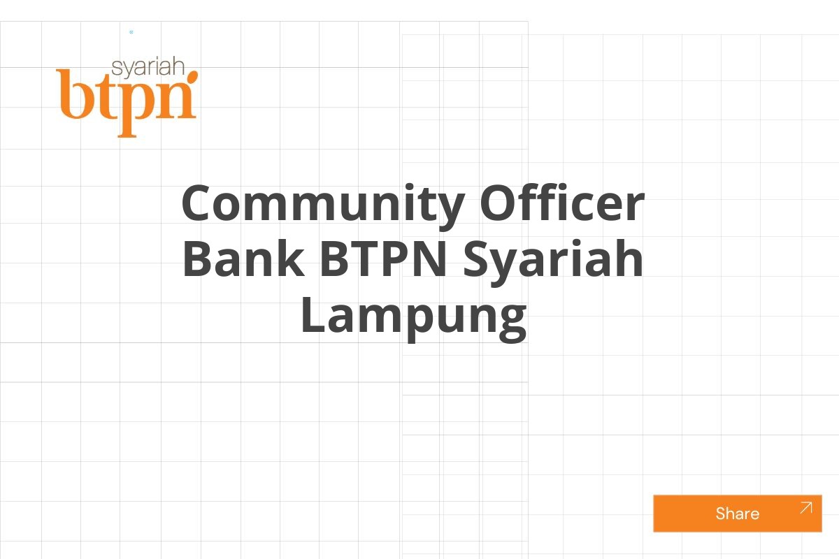 Community Officer Bank BTPN Syariah Lampung