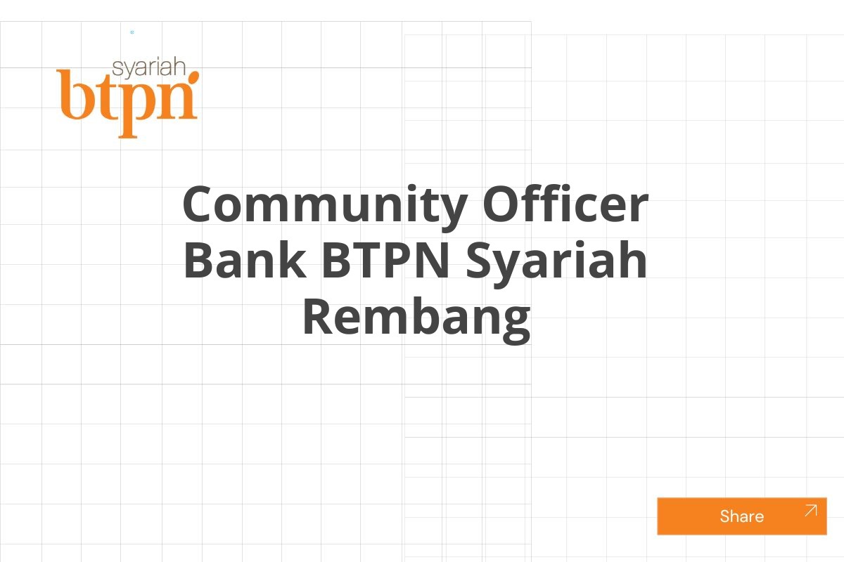 Community Officer Bank BTPN Syariah Rembang
